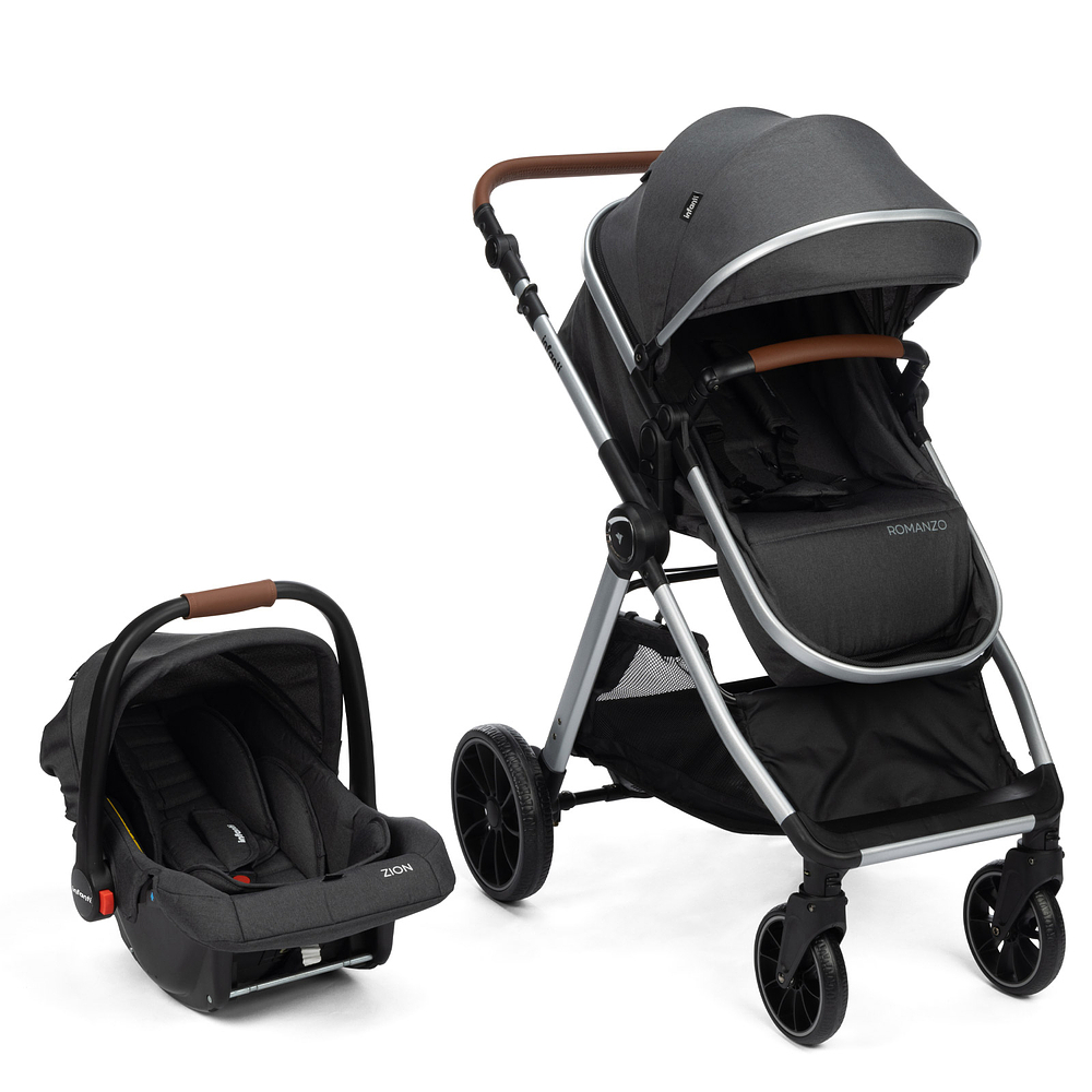 Carrinho Travel System Romanzo Duo - Infanti Cor Preto Chassi Prata