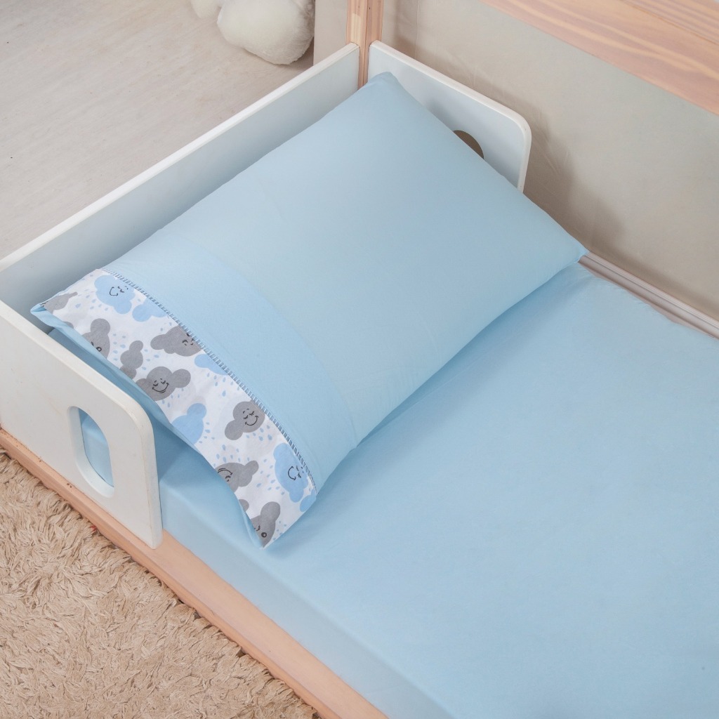 Jogo Lençol  02 Peças Quarto de bebê MINI BERÇO 89x38cm Fronha Ponto Palito