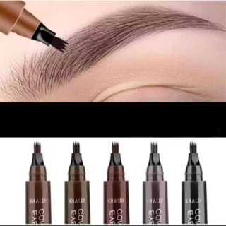 Lápis Para Sobrancelhas , Textura Líquida , Cabeça De Escova De 4 Pontos , Impermeável , De Longa Duração em Oferta na Shopee