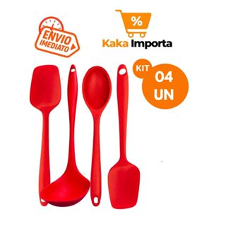 Kit de 4 Utensílios de Cozinha Silicone Resistente Casa Buffet Restaurante em Oferta na Shopee