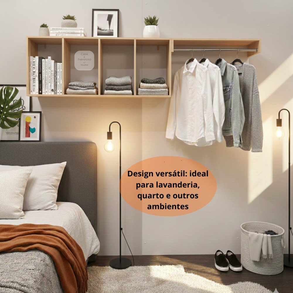 Nicho organizador multiuso para quarto e lavanderia 95 cm
