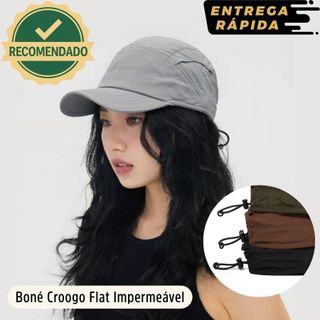 Boné Croogo Aba Curta Snapback 5 Painéis Street K-pop Unissex Ajustável Moda Asiática Envio Imediato