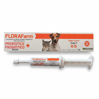 Probiótico e Prébiotico Florafarm para Cães e Gatos - Diarreia, Flora Intestinal, Suplemento em Oferta na Shopee