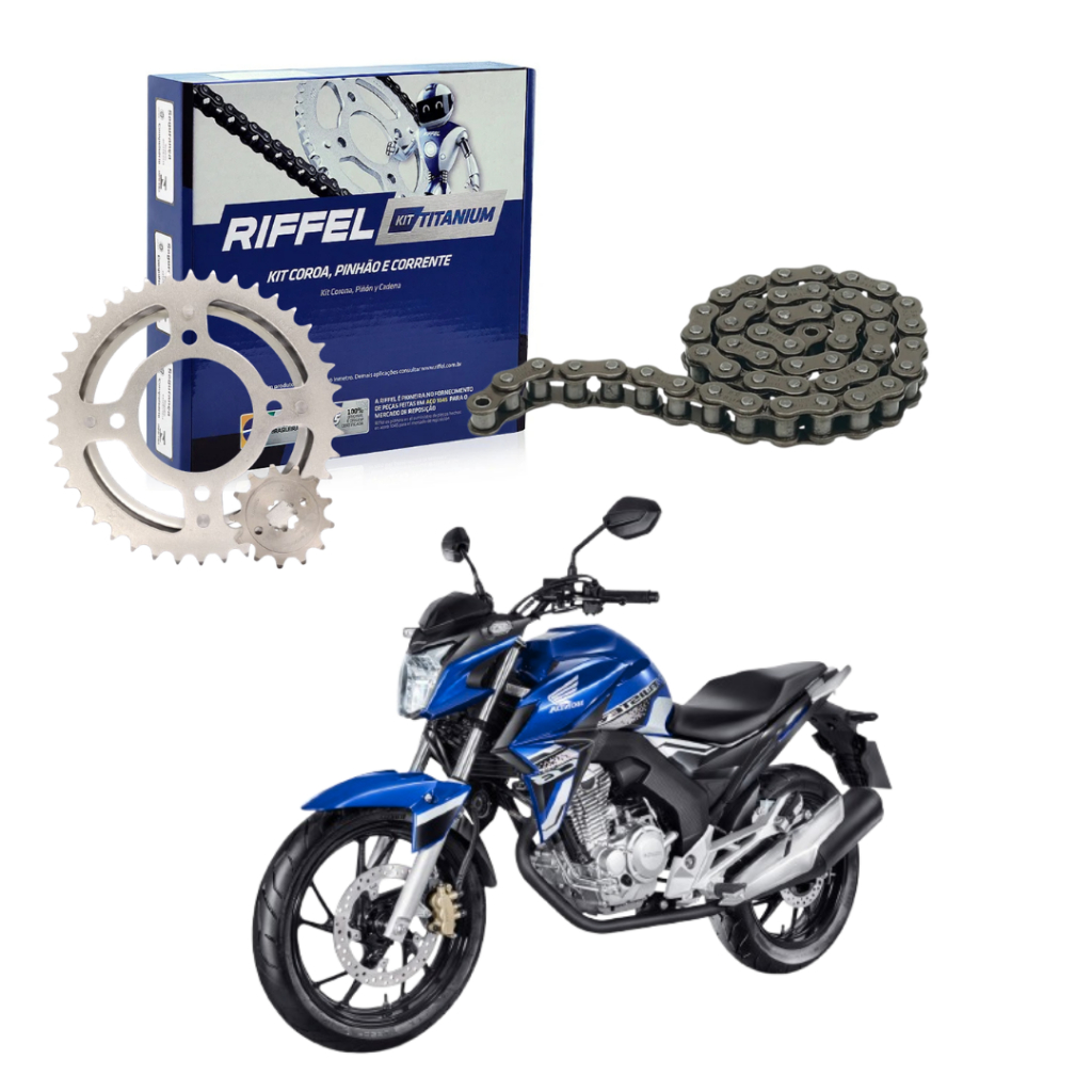 Kit Relação Tração Transmissão Cb Twister 250 2016 2017 2018 2019 2020 2021 2022 Original Riffel em Oferta na Shopee