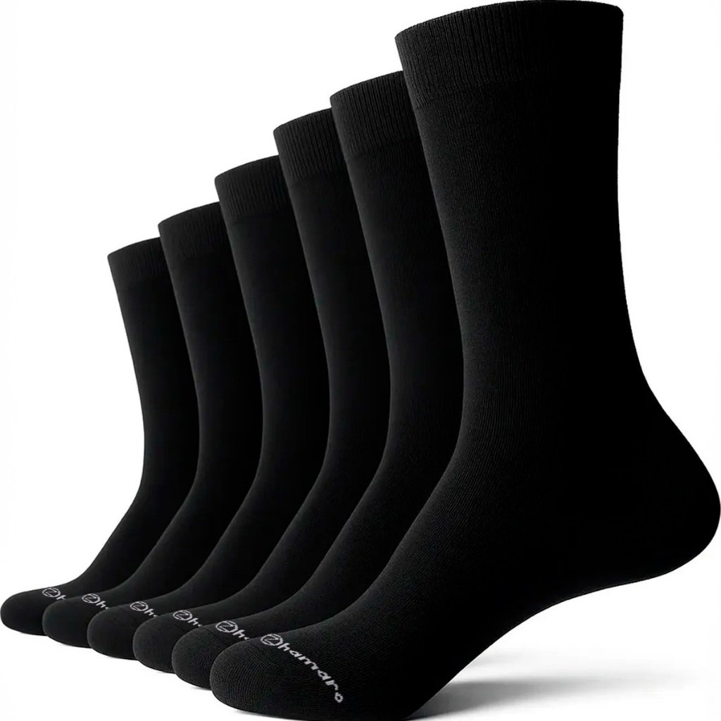 Kit 6 Pares Meias Zhamaro Premium Social Casual Algodão Cano Alto Confortável Clássica Elegante Masculina