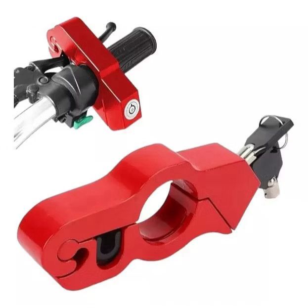 Trava Antifurto Trava Manete Freio Acelerador Moto Reforçado, Handbar Lock, Trava com duas Chaves