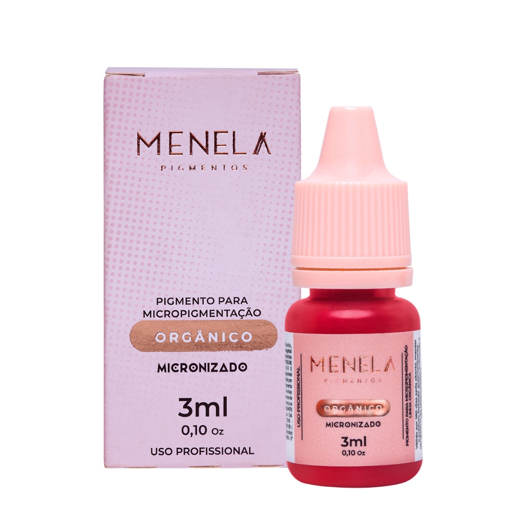Pigmento Menela Miss Cherrie (Vermelho Intenso) 3ml - Orgânico Micropigmentação Labial