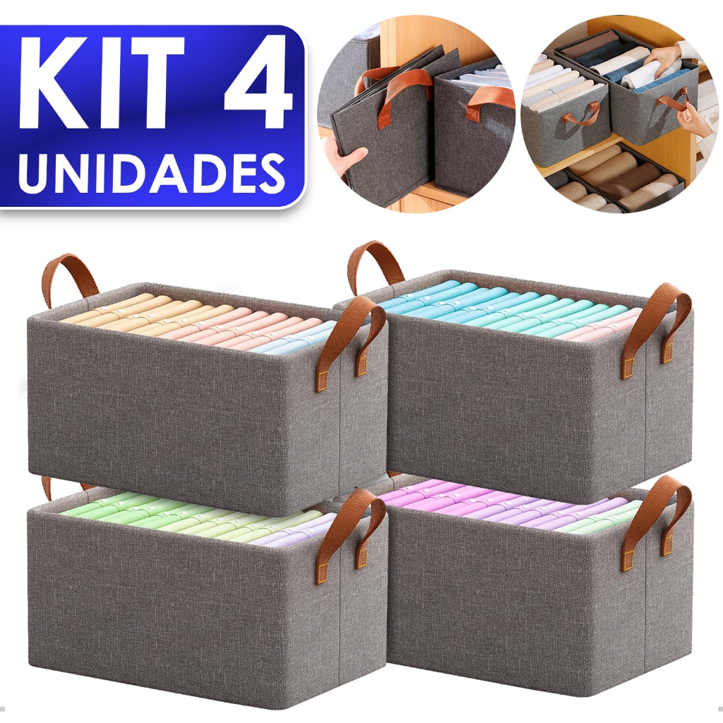 Cesto de Roupa Organizador de Gavetas Dobrável Caixa para Armazenar com Alça Multiuso em Oferta na Shopee
