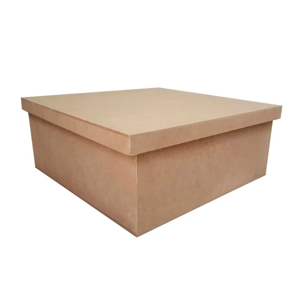 Caixa MDF Para Tampa de Sapato 25x25x10 Mdf Cru Liso Presente
