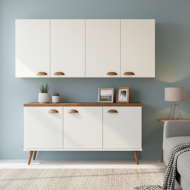 Conjunto Armário Aéreo Multiuso + Balcão Aparador Buffet — imagem 2 de 2
