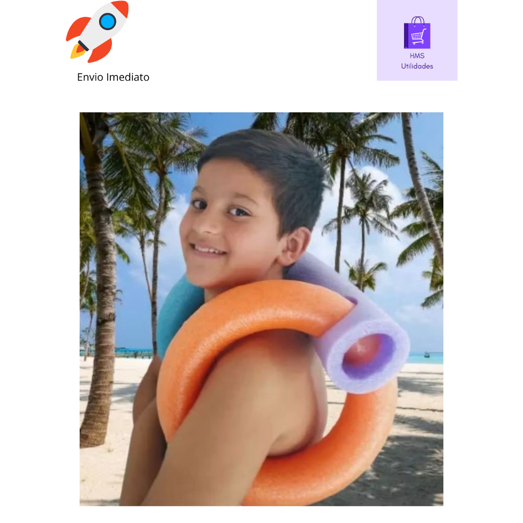 Boia Espaguete De Ombro Para Criança/Adulto Aprender Nadar Isopor Natação Praia em Oferta na Shopee