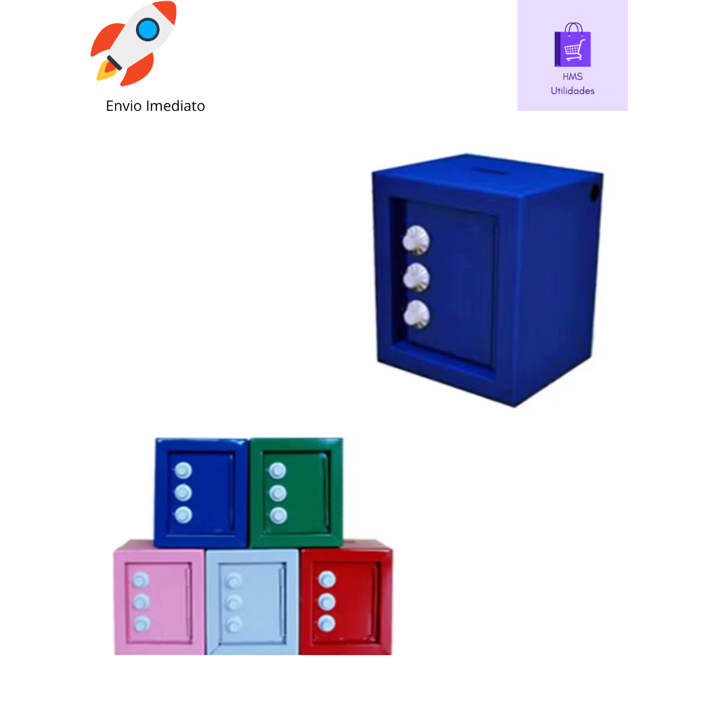Mini Cofrinho Com Segredo Notas Moedas De Aço Metal em Oferta na Shopee