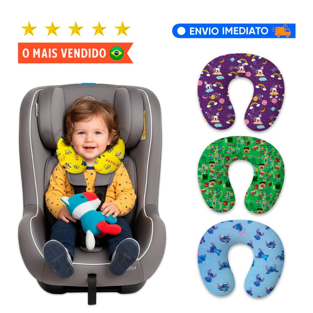 Imagem Almofada de pescoço  travesseiro viagem Bebê criança infantil diversos modelo