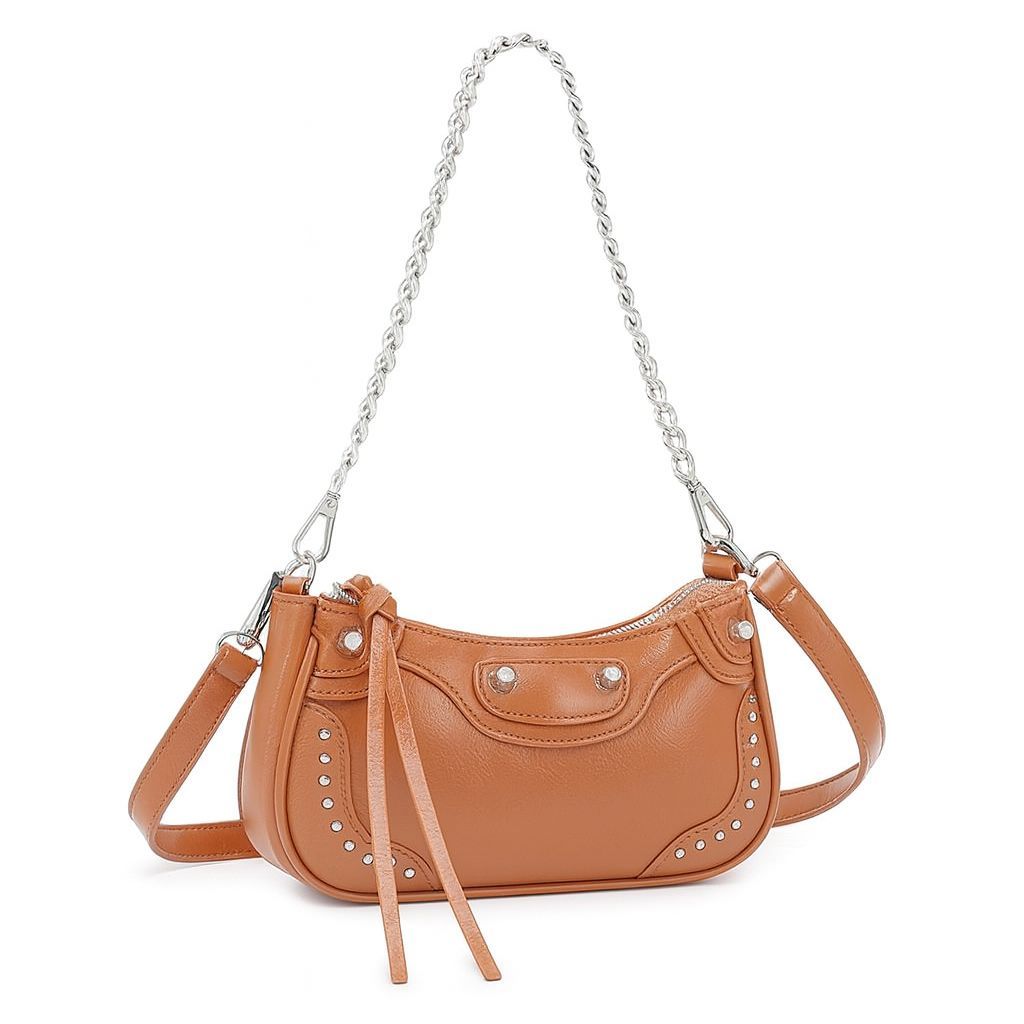 Bolsa De Ombro Alça Corrente e Transversal Feminina Casual Baguete em Oferta na Shopee