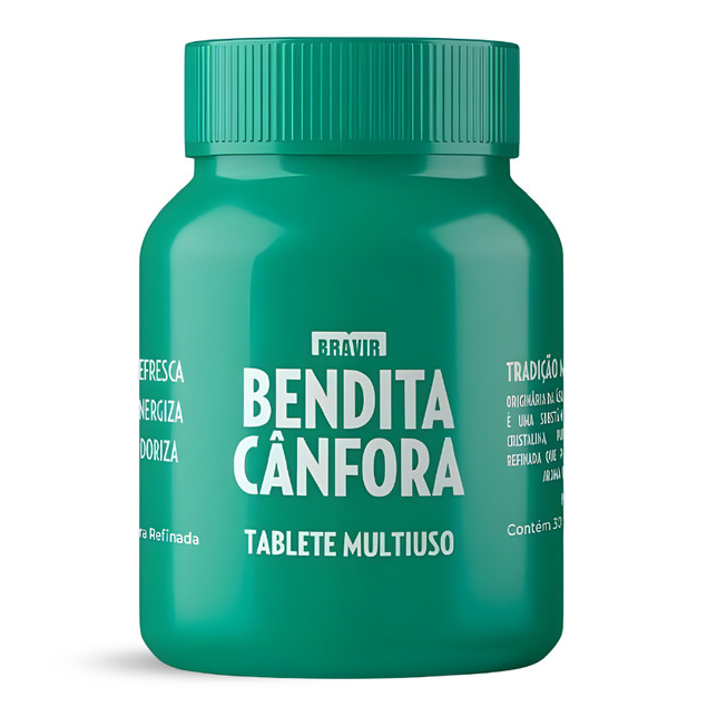 Bendita Cânfora Refinada c/30 Tabletes Multiuso Bravir
