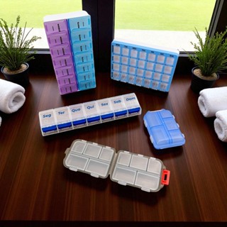 Porta Comprimidos Case Organizador P/ Medicamentos Pílula Vitamina Planejador Semanal Vários Modelos em Oferta na Shopee