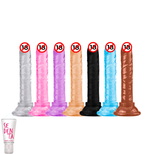 Pênis Para Iniciantes Fino Silicone Dilata Excita 11 cm Para Iniciantes com Ventosa Sex shop