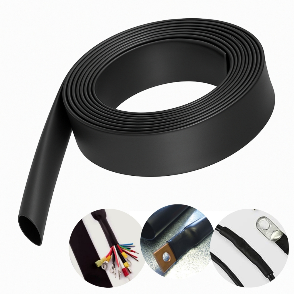 Espaguete Isolante Tubo Termo Retrátil 16mm 5/8" Preto Rolo 10 Metros | Termo contratil Antichamas