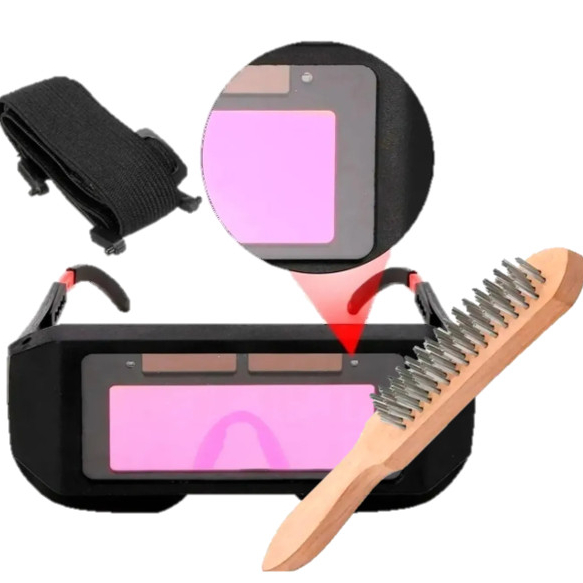 Kit Óculos Solda Automático Ton.11 + Escova Aço 4x15 – Titanium Platina em Oferta na Shopee