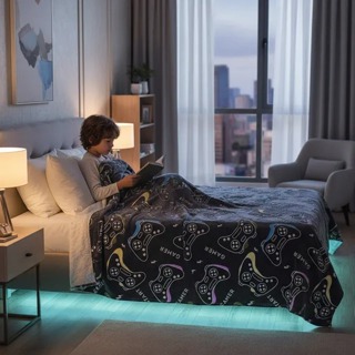 Cobertor Manta Solteiro Infantil Brilha No Escuro 2,00x1,80 mt em Oferta na Shopee