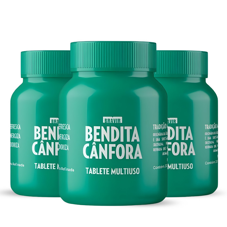 03un Bendita Cânfora Refinada c/30 Tabletes Multiuso Bravir