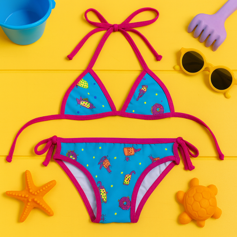 Atacado de Biquíni 2,4 6 Anos Infantil Feminino | Kit Moda Praia Menina | Conjuntos Sortidos Verão