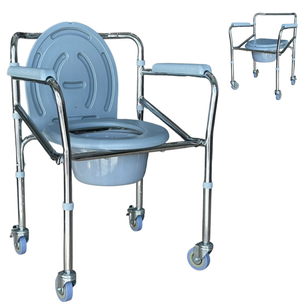 Cadeira De Banho Em Aço Dobravel Com Comadre Até 100kg em Oferta na Shopee