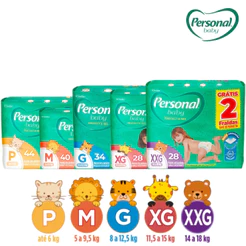 Kit 2 Fraldas Mega Protect & Sec - Personal Baby