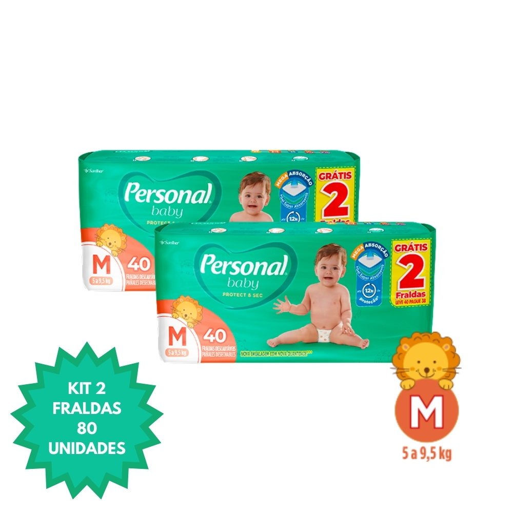 Kit 2 Fraldas Mega Protect & Sec - Personal Baby — imagem 2 de 2