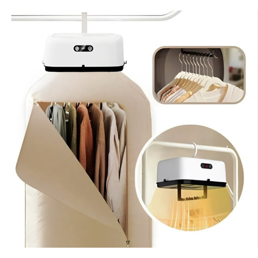 Secador De Roupa Portátil Elétrica Com Cortina Seca Rápido