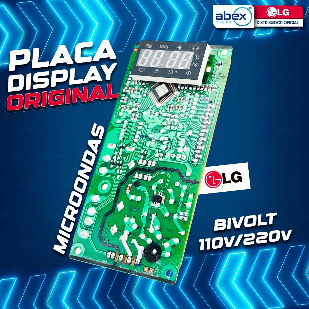 Placa Display Interface 110V 220V EBR75234882 Micro-ondas LG MS3049L MS3059LA MS3052RA Original