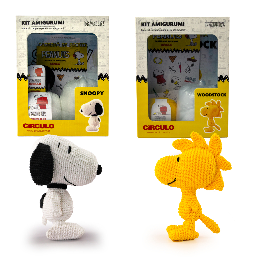 Kit Amigurumi Circulo Snoopy Peanuts Woodstock - Material completo em Oferta na Shopee