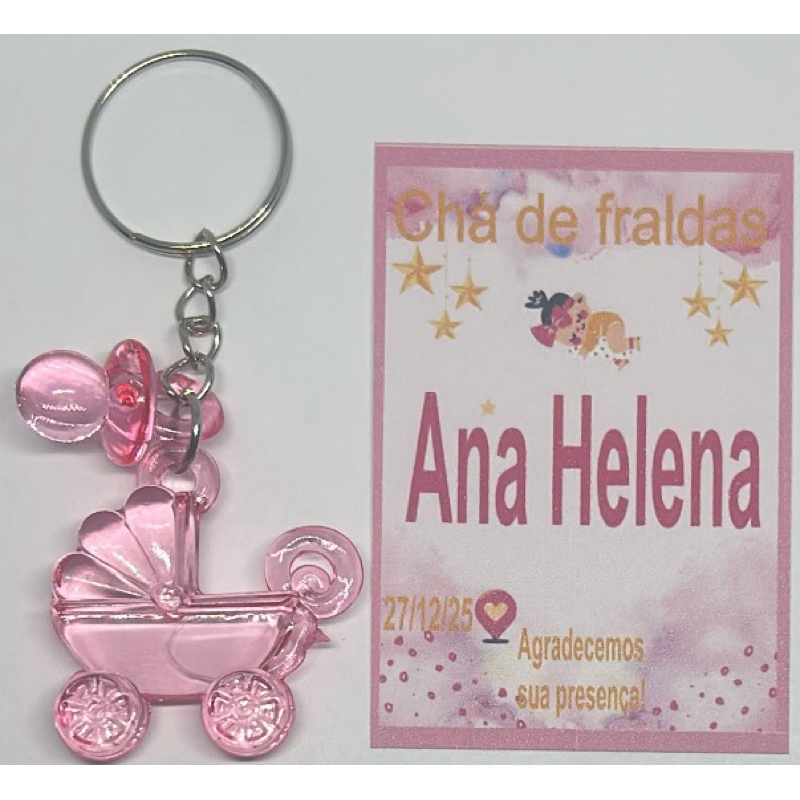 40 Lembrancinha chá de bebê/Aniversário/Chá de bebê/Chá rifa/Chaveiro em acrílico