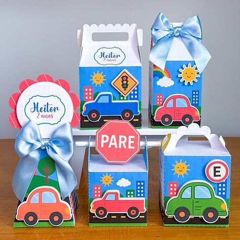 KIT FESTA PRONTA ENTREGA Carrinhos Personalizado  Lembrancinhas - Caixinha Personalizadas