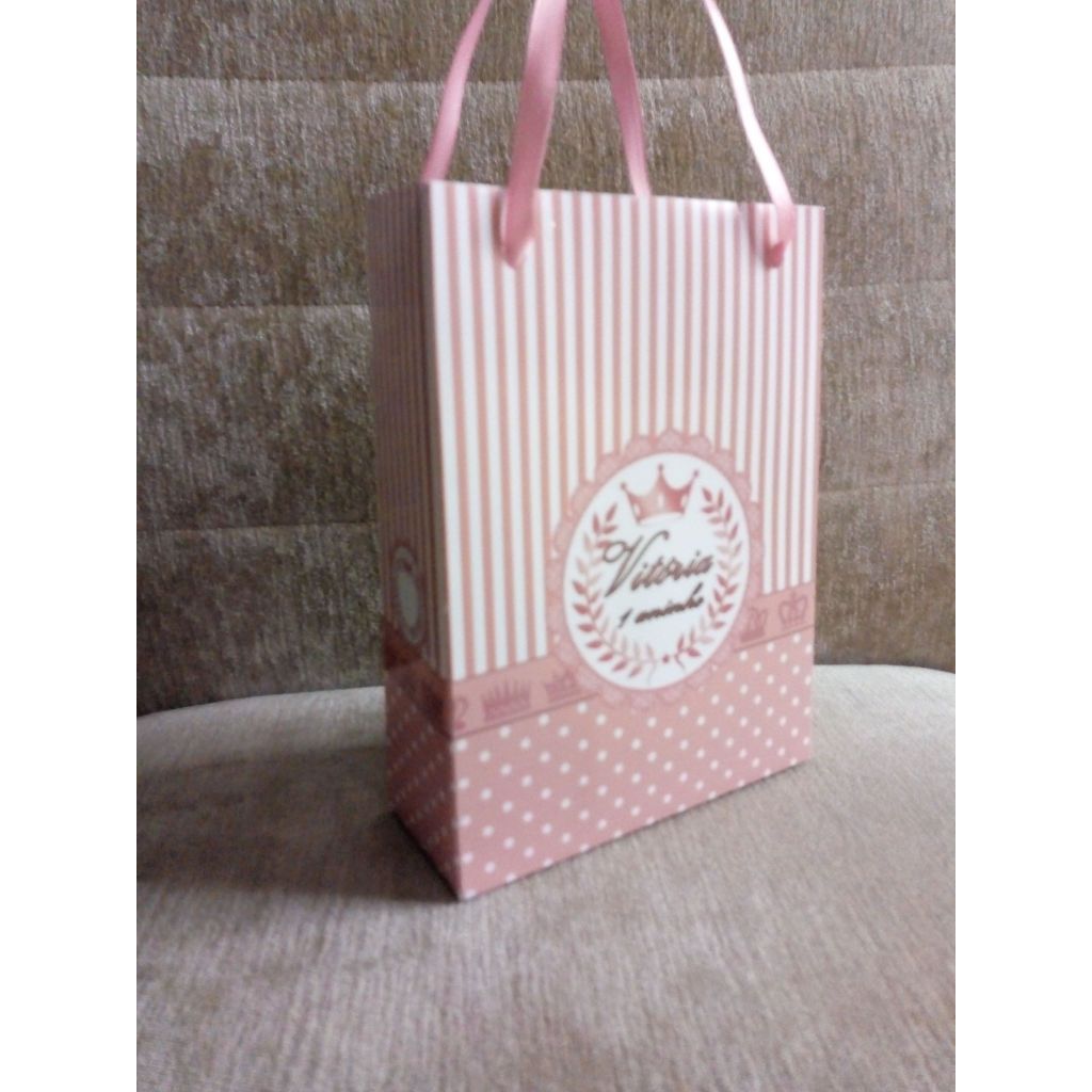Sacolinhas simples personalizada lembrancinha  - Princesa coroa realeza com 10 unidades