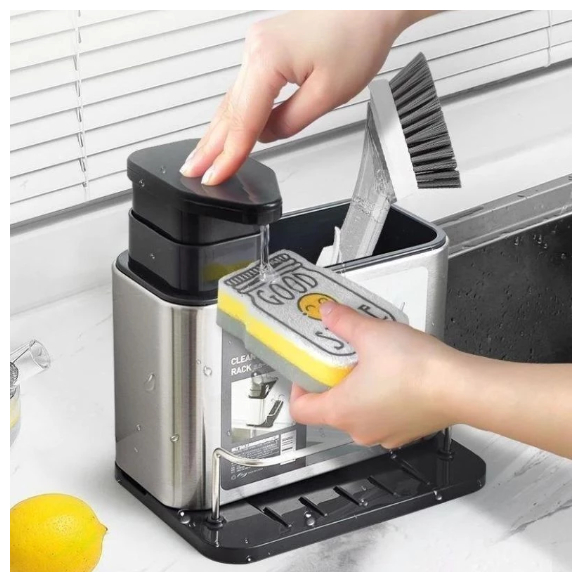 Porta Sabão Líquido Ou Organizador de Talheres Giratorio Organização da Pia