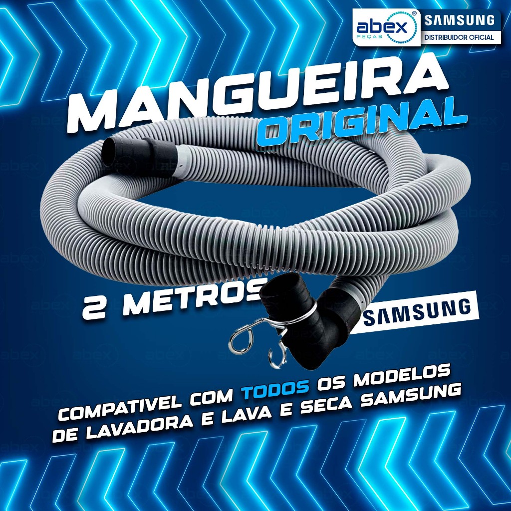 Mangueira De Saida Lavadora Lava E Seca Samsung 2 Metros Original Nota Fiscal
