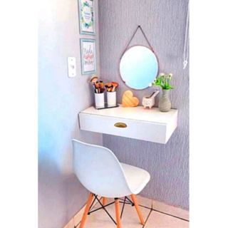 Penteadeira com Gaveta Suspensa Montada Aparador Mesa de Cabeceira em Oferta na Shopee