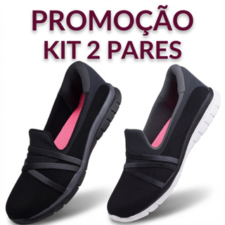 Kit 2 Pares Sapatilha Feminina com Palmilha em Gel Ortopédica em Oferta na Shopee