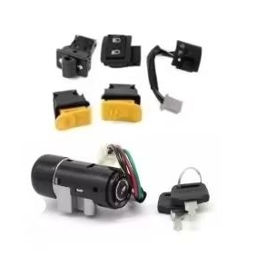 chave ignição Traxx sky 50 + 5 botões buzina partida alta baixa liga desliga farol interruptor