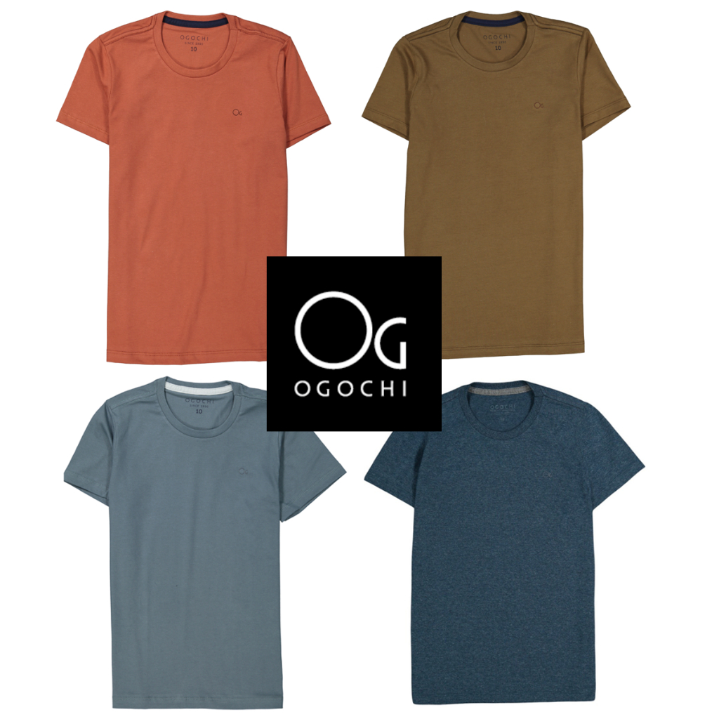 Camiseta Ogochi Infantil do 2 ao 16 Várias Cores - Original em Oferta na Shopee
