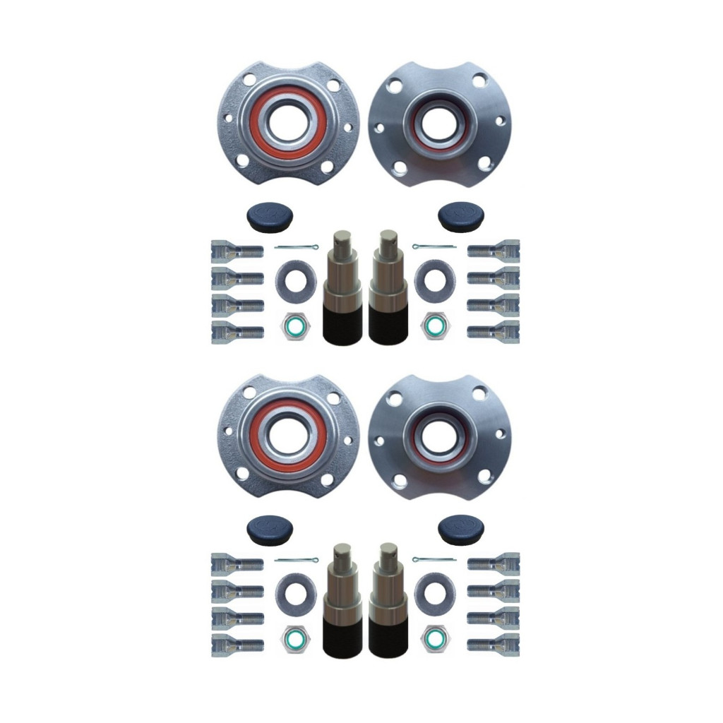 Conjunto Cubo Completo Ponta Eixo Fiat 4x98 Carretinha Trucada Reboque Trailer 02 Eixos Trucado