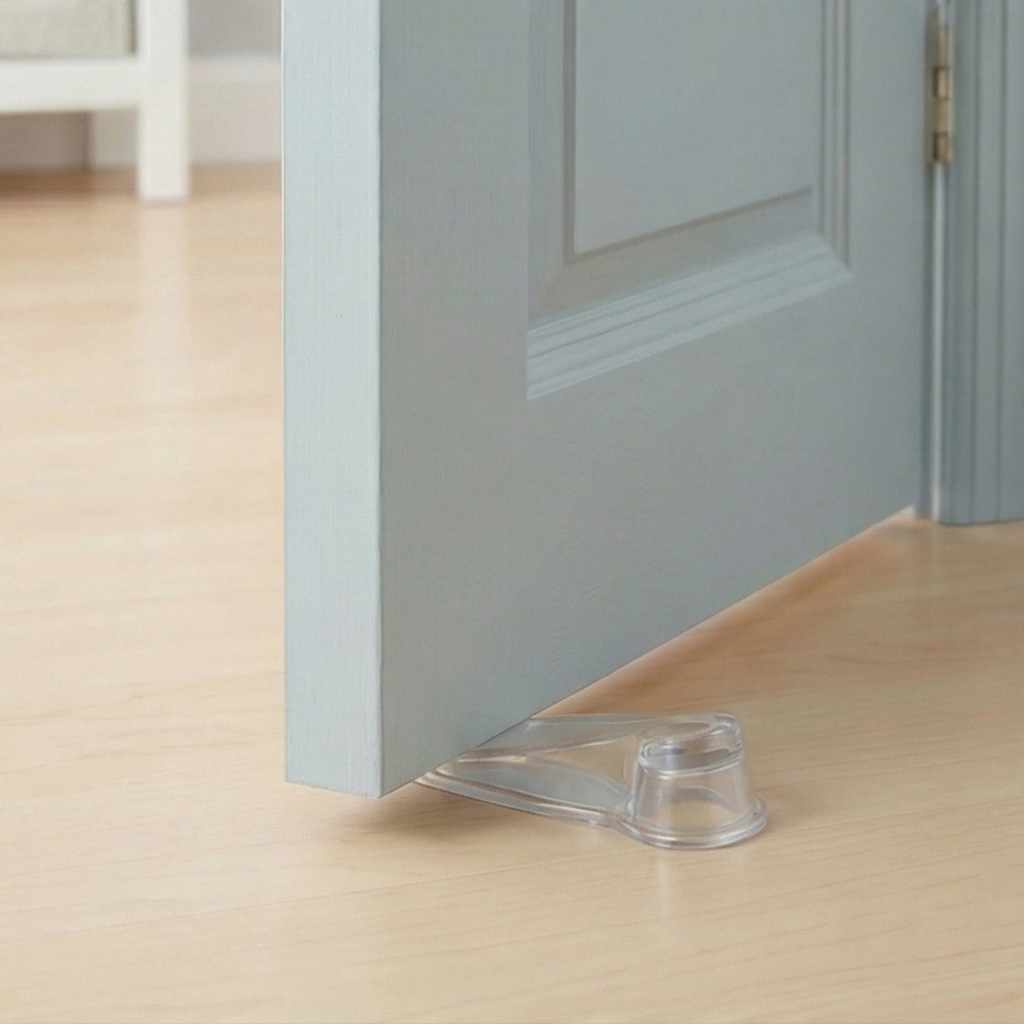 Aparador Calço Peso De Porta Silicone Trava Segura Segurador Batente Protetor Parede Anti Batida Borracha Fixador