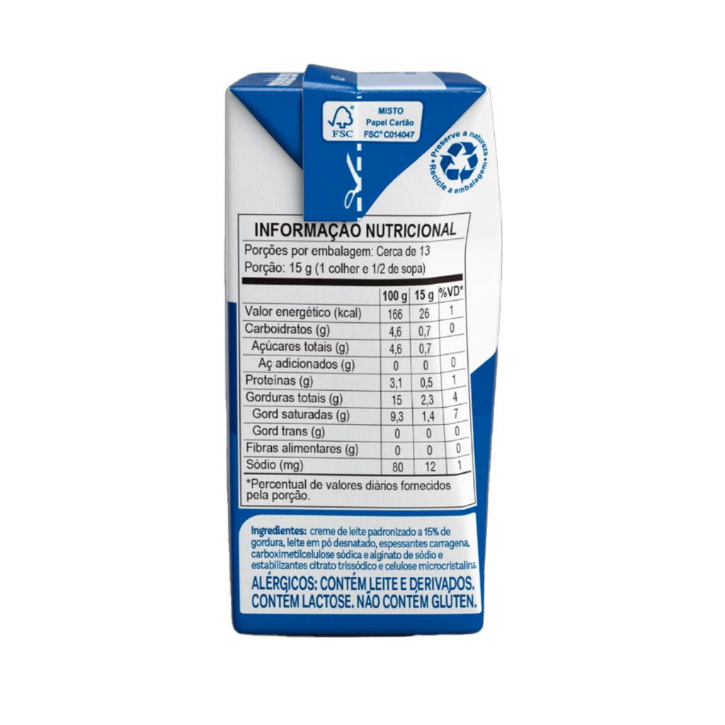 Detalhes do Kit 10 Creme de Leite Piracanjuba Cremoso Versatil para Receitas Doces Salgadas 15% Gordura 200g