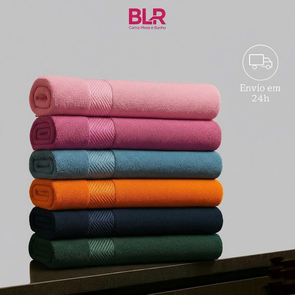 Kit 5 Toalha de Banho Spa Deluxe 100% algodão Alta Absorção 65x120cm Sortidas