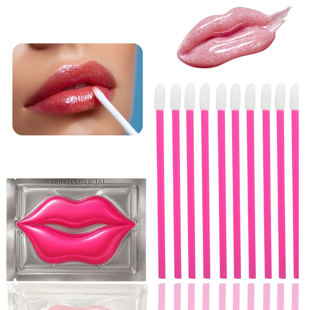 Kit Hidratação Renovação Labial com Pads com Colágeno + Aplicadores de Gloss