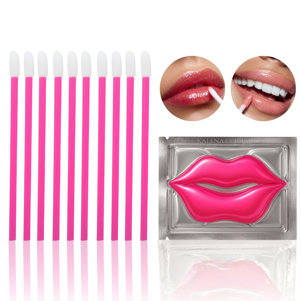 Kit Hidratação Labial Pads de Colágeno para Lábios + Aplicadores de Gloss