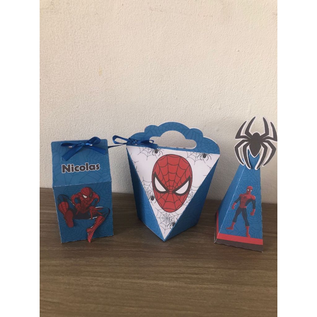 Kit Caixinhas Personalizadas Homem Aranha/Lembrancinhas,Caixinhas,Infantil,Festa,Aniversário