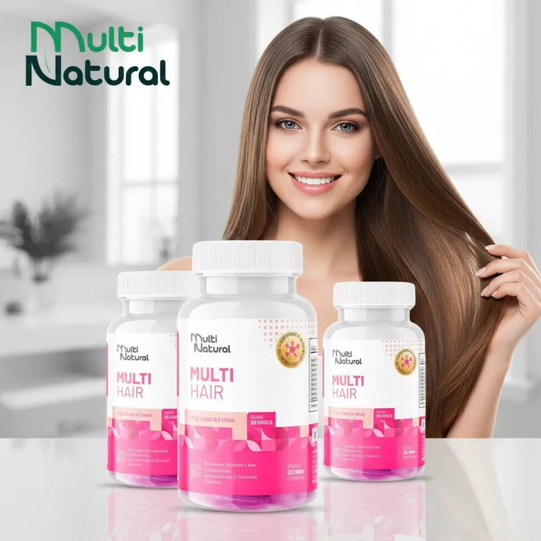 Colágeno Hidrolisado Multi Hair Pote 30 Capsulas Pele Cabelo e Unhas - Multi Natural