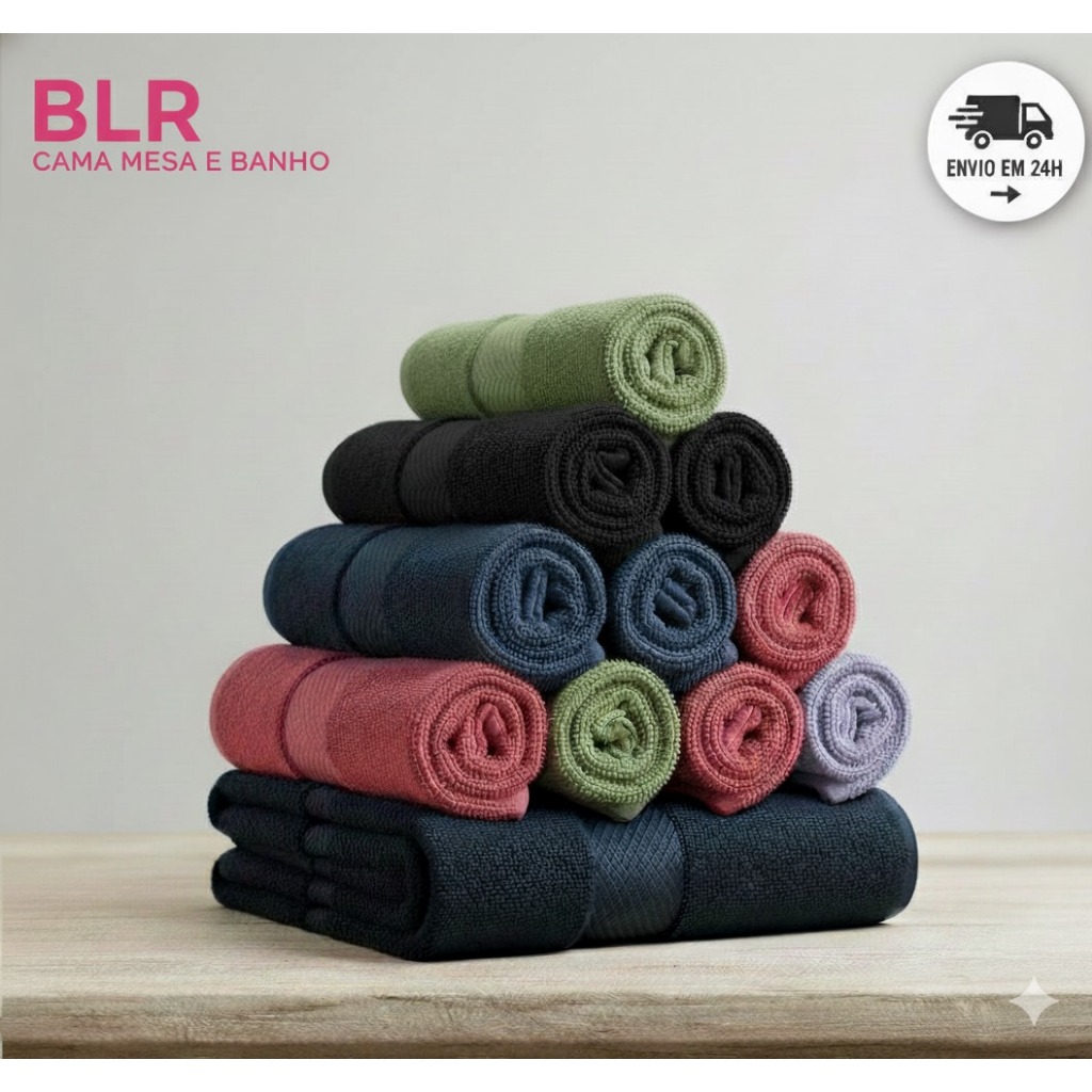 Kit 10 Toalha de Rosto Popular 100% algodão Alta Absorção 45x70cm Sortidas